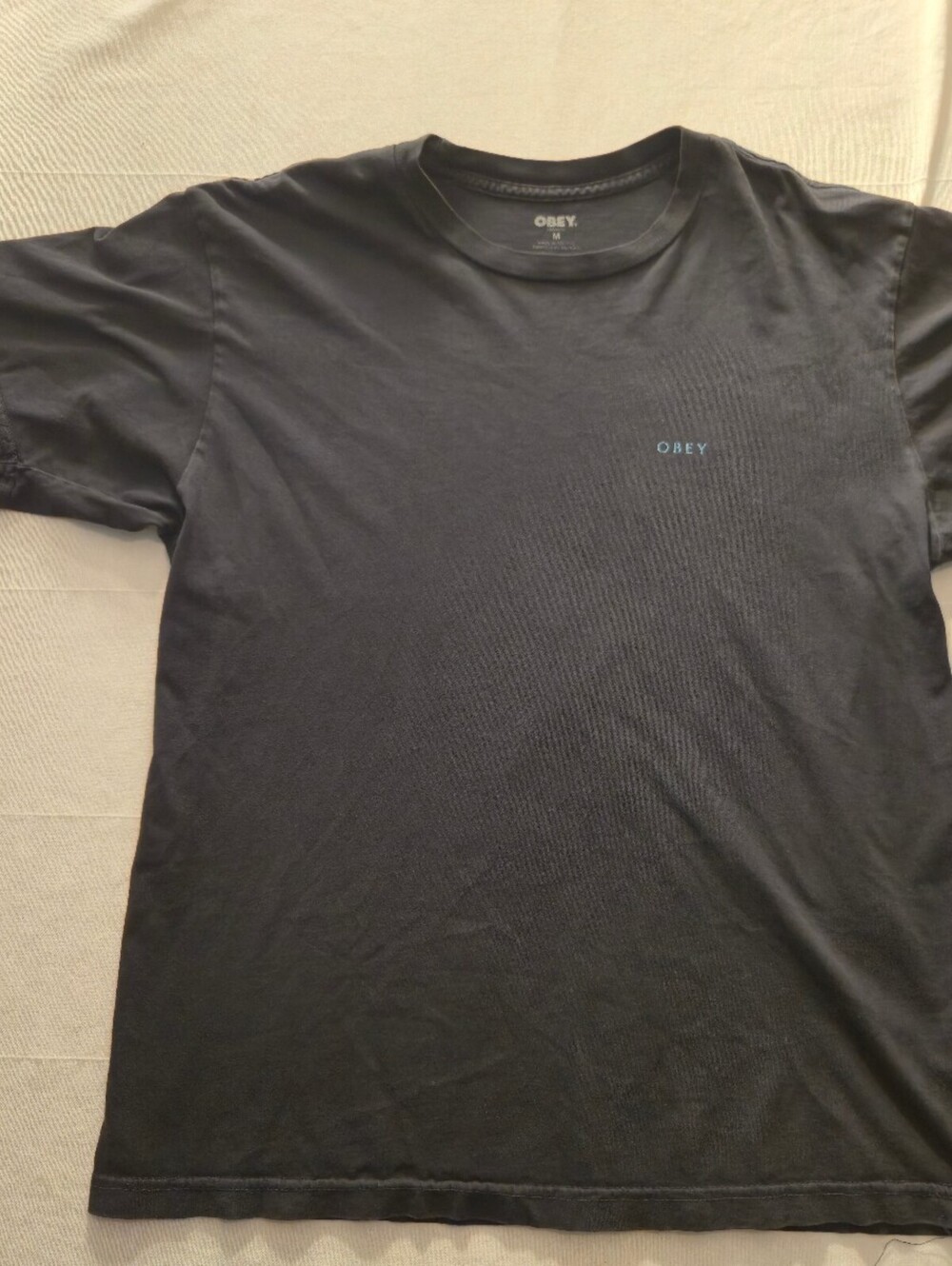 Obey Organic Cotton Graphic T-Shirt Medium Black